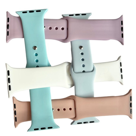 NEW - 5 Silicone Sport Band Bundle Apple Watch 42/44/45mm S/M BEACH Theme - Picture 8 of 8